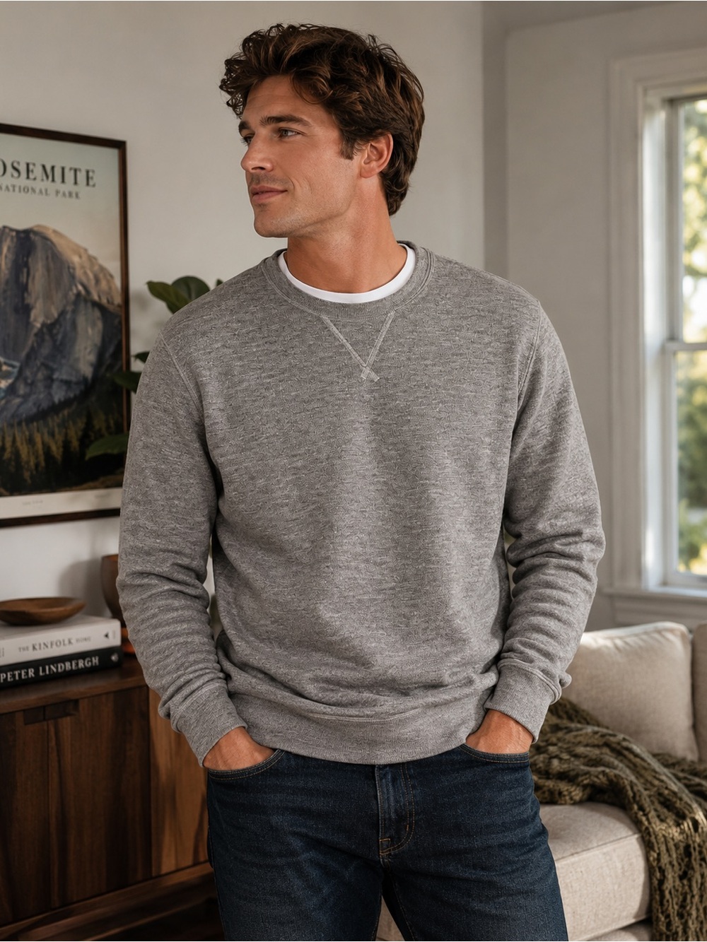 The North Face Heritage Pullover Sweatshirt Gray XL Casual